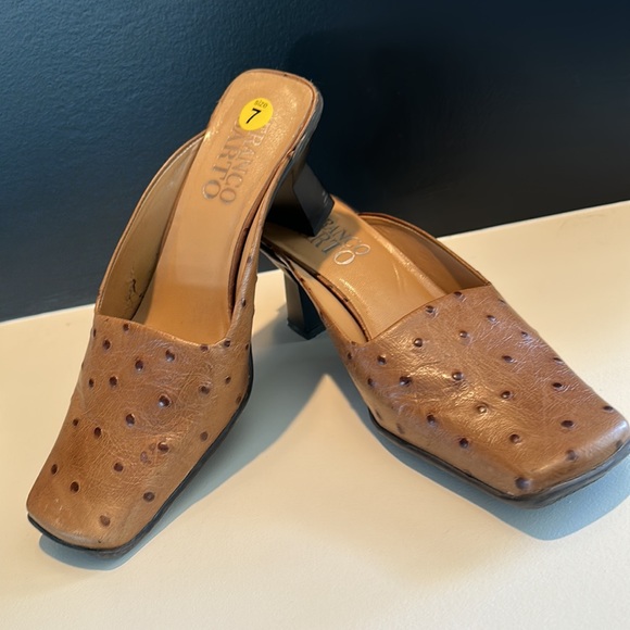 Franco Sarto faux ostrich womens mules slip on shoes size 7 - Picture 6 of 8
